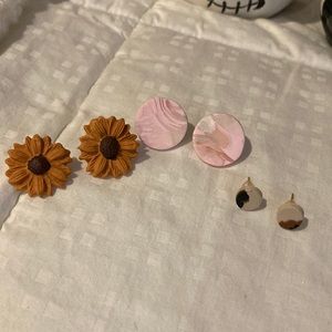 3 Pairs of Clay Earrings